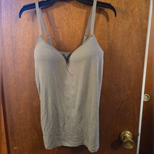 Muji Bra Tank Cami Size XL Khaki  Smoothing.  Bulit In Cup Pads